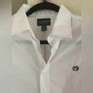 Boys 20r Ralph Lauren White Button Down Dress Shirt